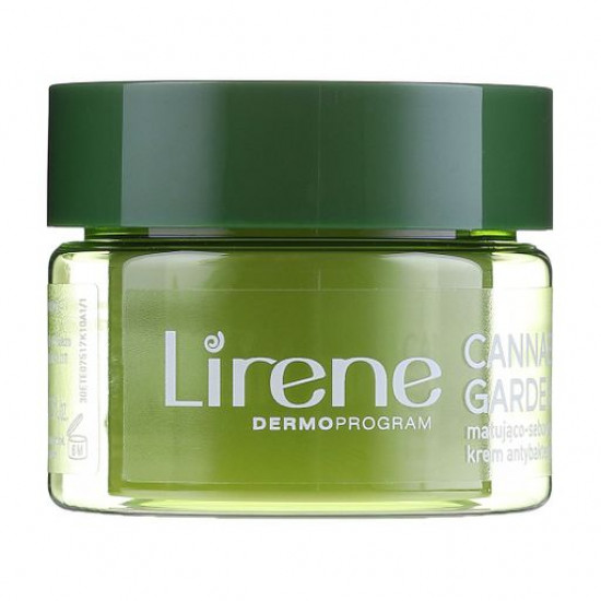 Day cream for the person Lirene Cannabis Garden Mint & CBD of seboreguliruyushchiya matting antibacterial, for the fat and combined skin, 50 ml Day cream for the person Lirene Cannabis Garden Mint & CBD of seboreguliruyushchiya matting antibacterial, for the fat and combined skin, 50 ml