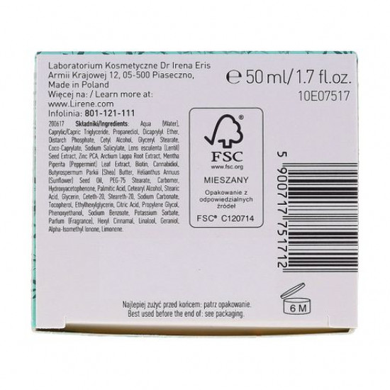 Day cream for the person Lirene Cannabis Garden Mint & CBD of seboreguliruyushchiya matting antibacterial, for the fat and combined skin, 50 ml Day cream for the person Lirene Cannabis Garden Mint & CBD of seboreguliruyushchiya matting antibacterial, for the fat and combined skin, 50 ml