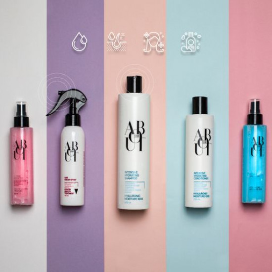 Two-phase spray for ABOUT hair hair Gialuronovy blow, 150 ml Two-phase spray for ABOUT hair hair Gialuronovy blow, 150 ml