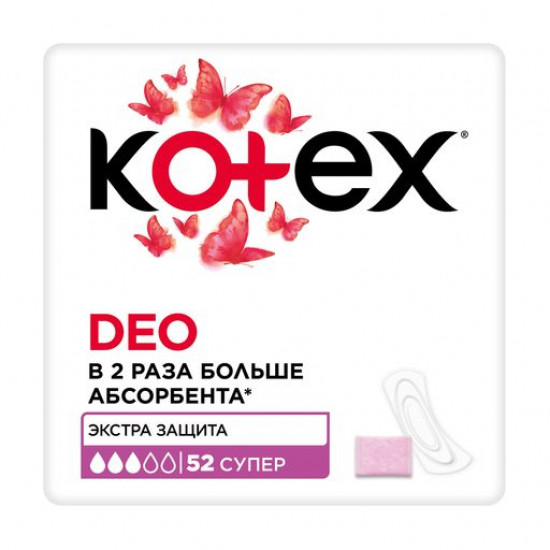 Kotex Deo Super panty liners, 52 pieces Kotex Deo Super panty liners, 52 pieces
