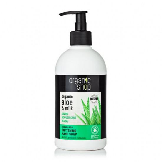 Рідке мило Organic Shop Organic Aloe Vera and Milk Барбадоське алое, 500 мл Рідке мило Organic Shop Organic Aloe Vera and Milk Барбадоське алое, 500 мл