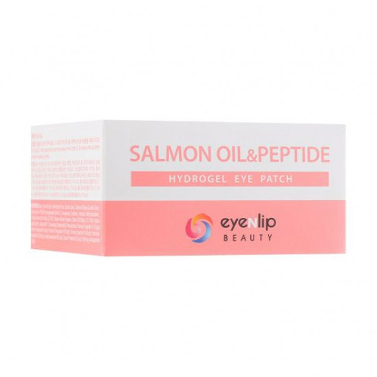 Гідрогелеві патчі для шкіри навколо очей Eyenlip Salmon Oil & Peptide Hydrogel Eye Patch з пептидами та лососевою олією, 60 шт Гідрогелеві патчі для шкіри навколо очей Eyenlip Salmon Oil & Peptide Hydrogel Eye Patch з пептидами та лососевою олією, 60 шт