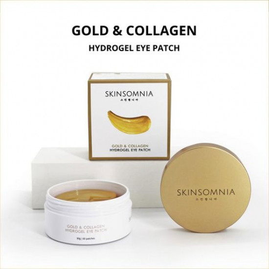 Hydrogel patches for skin around eyes of Jkosmec Skinsomnia Gold & Collagen Hydrogel Eye Patch with gold and collagen, 60 pieces Hydrogel patches for skin around eyes of Jkosmec Skinsomnia Gold & Collagen Hydrogel Eye Patch with gold and collagen, 60 pieces