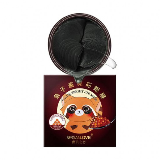 Hydrogel patches for skin around eyes of Sersanlove Caviar Bright Eye Mask with extract of red caviar, 60 pieces Hydrogel patches for skin around eyes of Sersanlove Caviar Bright Eye Mask with extract of red caviar, 60 pieces