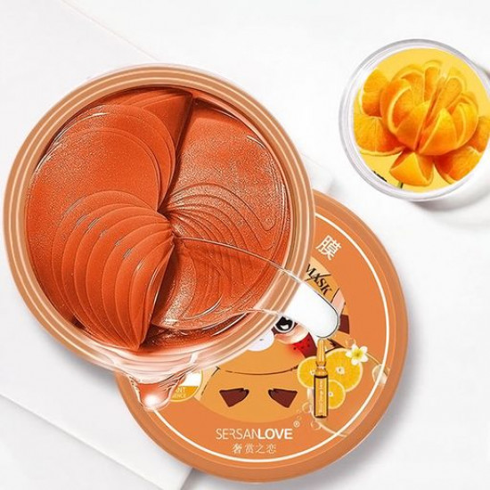 Hydrogel patches for skin around eyes of Sersanlove Vitamin C Blood Orange Eye Mask with vitamin C and extract of orange, 60 pieces Hydrogel patches for skin around eyes of Sersanlove Vitamin C Blood Orange Eye Mask with vitamin C and extract of orange, 60 pieces
