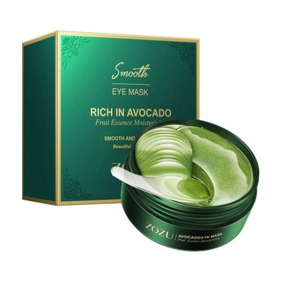 Hydrogel patches for skin around eyes of Zozu Rich In Avocado Eye Mask with extract of avocado and castor oil, 60 pieces Hydrogel patches for skin around eyes of Zozu Rich In Avocado Eye Mask with extract of avocado and castor oil, 60 pieces