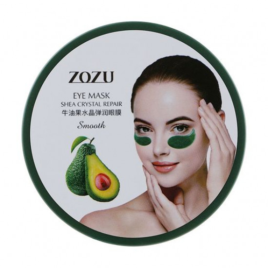 Hydrogel patches for skin around eyes of Zozu Shea Crystal Repair Smooth Eye Mask with extract of avocado and shea butter, 60 pieces Hydrogel patches for skin around eyes of Zozu Shea Crystal Repair Smooth Eye Mask with extract of avocado and shea butter, 60 pieces