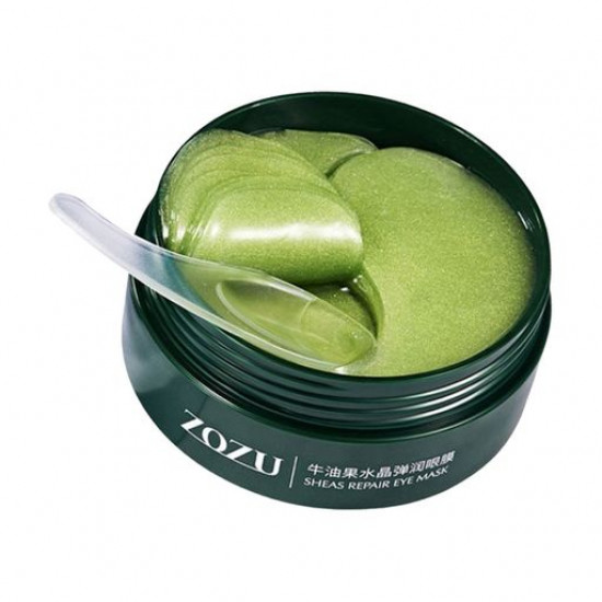 Hydrogel patches for skin around eyes of Zozu Shea Crystal Repair Smooth Eye Mask with extract of avocado and shea butter, 60 pieces Hydrogel patches for skin around eyes of Zozu Shea Crystal Repair Smooth Eye Mask with extract of avocado and shea butter, 60 pieces