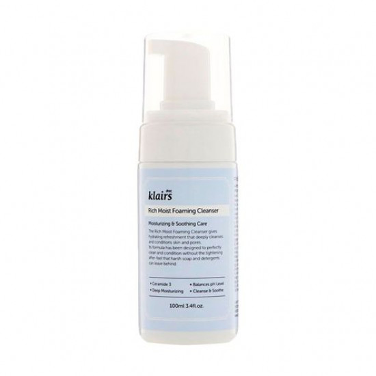 Гіпоалергенна пінка для вмивання Dear Klairs Rich Moist Foaming Cleanser з бета-глюканом, 100 мл Гіпоалергенна пінка для вмивання Dear Klairs Rich Moist Foaming Cleanser з бета-глюканом, 100 мл