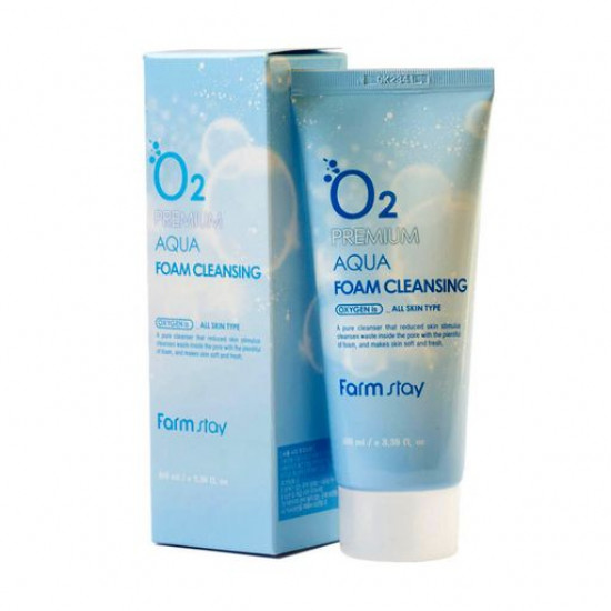 Киснева пінка для вмивання FarmStay O2 Premium Aqua Foam Cleansing, 100 мл Киснева пінка для вмивання FarmStay O2 Premium Aqua Foam Cleansing, 100 мл