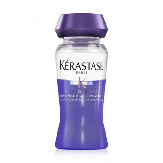 Concentrate of Kerastase Fusio Dose Concentre Ultra Violet for intensive recovery of the injured clarified or melirovanny hair and neutralization of undesirable yellowness, 10*12 ml Concentrate of Kerastase Fusio Dose Concentre Ultra Violet for intensive recovery of the injured clarified or melirovanny hair and neutralization of undesirable yellowness, 10*12 ml