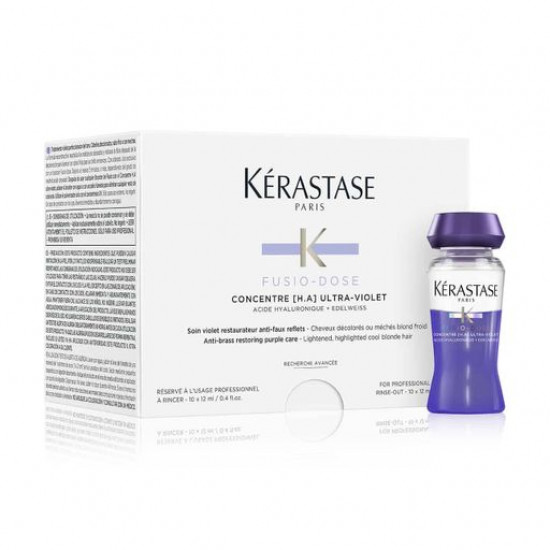 Concentrate of Kerastase Fusio Dose Concentre Ultra Violet for intensive recovery of the injured clarified or melirovanny hair and neutralization of undesirable yellowness, 10*12 ml Concentrate of Kerastase Fusio Dose Concentre Ultra Violet for intensive recovery of the injured clarified or melirovanny hair and neutralization of undesirable yellowness, 10*12 ml