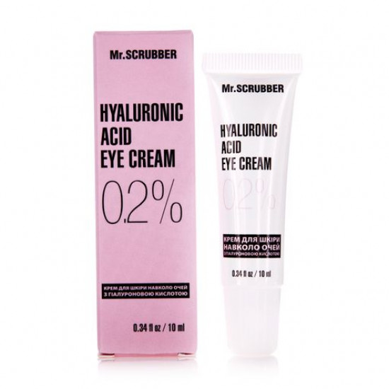 Skin cream around eyes of Mr.Scrubber Hyaluronic Acid Eye Cream with hyaluronic acid of 0.2%, 10 ml Skin cream around eyes of Mr.Scrubber Hyaluronic Acid Eye Cream with hyaluronic acid of 0.2%, 10 ml