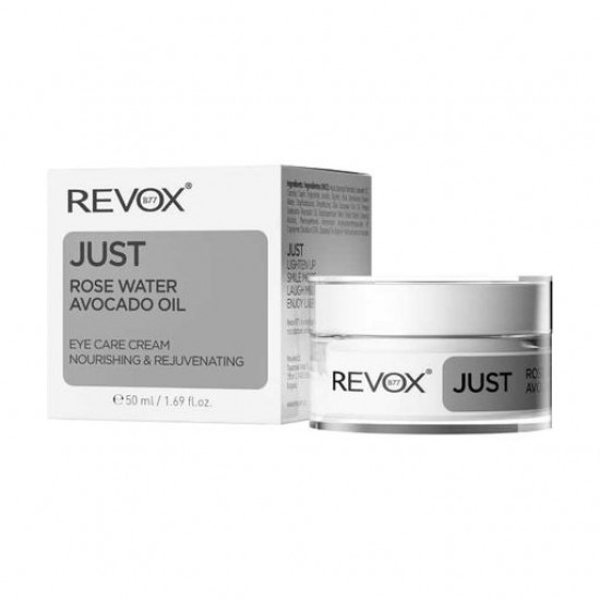 Крем для шкіри навколо очей Revox B77 Just Water Rose Avocado Oil Eye Cream з рожевою водою та олією авокадо, 50 мл Крем для шкіри навколо очей Revox B77 Just Water Rose Avocado Oil Eye Cream з рожевою водою та олією авокадо, 50 мл