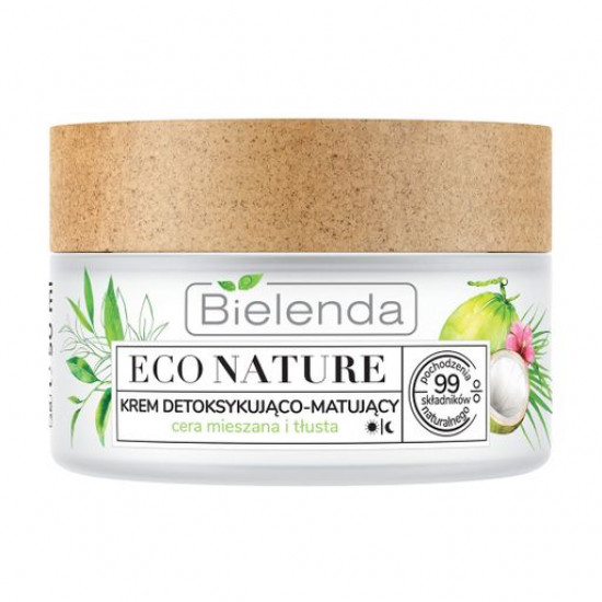 Крем для обличчя Bielenda Eco Nature Face Cream для детоксикації та матування шкіри, 50 мл Крем для обличчя Bielenda Eco Nature Face Cream для детоксикації та матування шкіри, 50 мл
