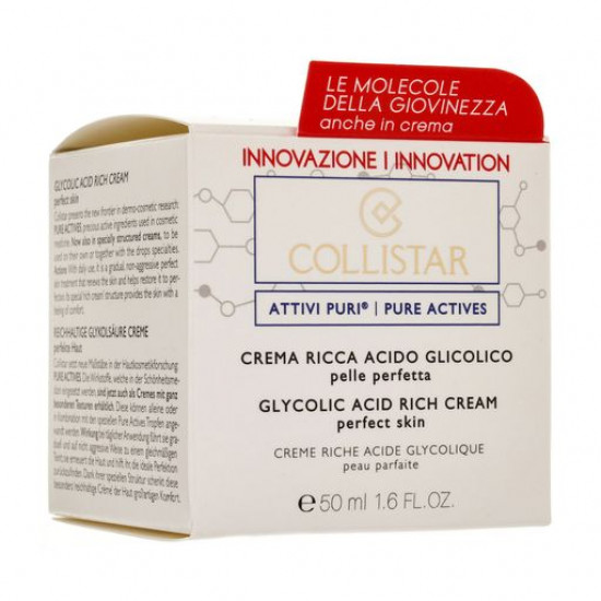 Cream for the person COLLISTAR Pure Actives Glycolic Acid Rich Cream with glycolic acid, saturated, 50 ml Cream for the person COLLISTAR Pure Actives Glycolic Acid Rich Cream with glycolic acid, saturated, 50 ml