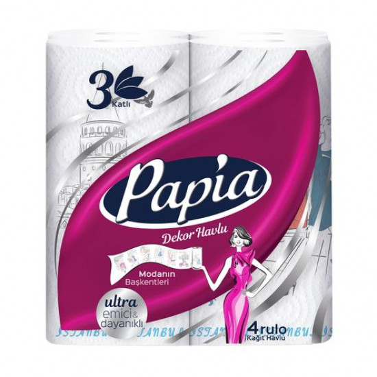 Papia kitchen towels 3-layer, 4 pieces Papia kitchen towels 3-layer, 4 pieces