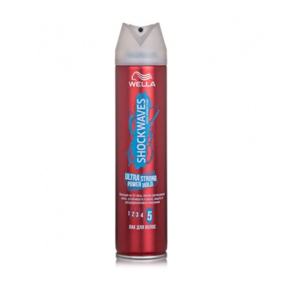 Hairspray Wella Shockwaves Ultra Strong Power Hold Ease of Combing, 250 ml Hairspray Wella Shockwaves Ultra Strong Power Hold Ease of Combing, 250 ml