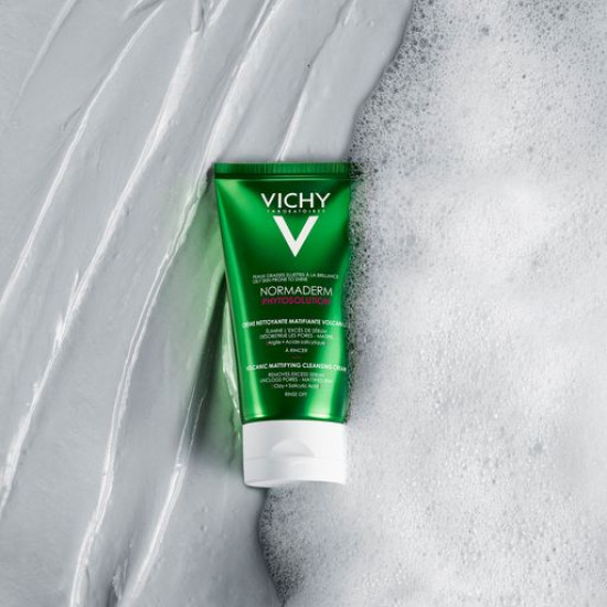 The matting Vichy Normaderm Phytosolution Mattifying Cleansing Cream cream-gel for clarification and reduction of a greasy luster of face skin, 125 ml The matting Vichy Normaderm Phytosolution Mattifying Cleansing Cream cream-gel for clarification and reduction of a greasy luster of face skin, 125 ml