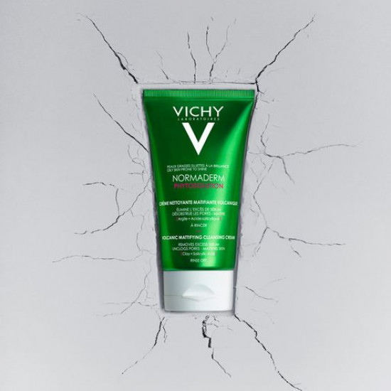 The matting Vichy Normaderm Phytosolution Mattifying Cleansing Cream cream-gel for clarification and reduction of a greasy luster of face skin, 125 ml The matting Vichy Normaderm Phytosolution Mattifying Cleansing Cream cream-gel for clarification and reduction of a greasy luster of face skin, 125 ml
