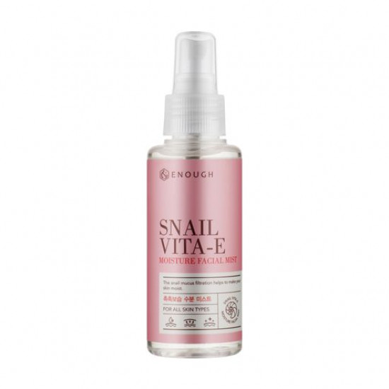 Мист для лица Enough Snail Vita-E Moisture Facial Mist с муцином улитки, 100 мл
Мист для лица Enough Snail Vita-E Moisture Facial Mist с муцином улитки, 100 мл