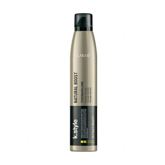Mousse for the radical volume of Lakme K.Style Natural Boost Thick & Volume Flexible Mousse fixing 2, 300 ml Mousse for the radical volume of Lakme K.Style Natural Boost Thick & Volume Flexible Mousse fixing 2, 300 ml