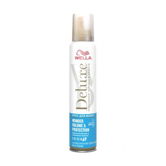 Wella Deluxe Wonder Volume&Protection hair mousse superstrong fixing, 200 ml Wella Deluxe Wonder Volume&Protection hair mousse superstrong fixing, 200 ml