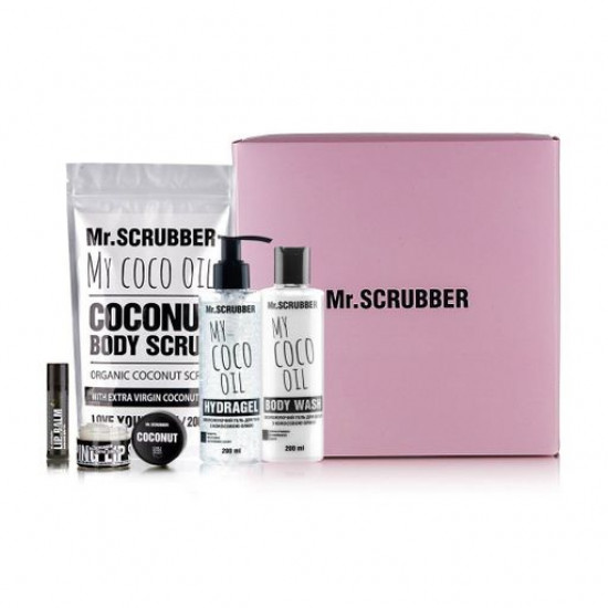 The Mr.Scrubber Coconut set (a body scrub, 200 g + shower gel, 200 ml + body gel, 200 ml + a srub for lips, 35 g + lip balm, 5 g) The Mr.Scrubber Coconut set (a body scrub, 200 g + shower gel, 200 ml + body gel, 200 ml + a srub for lips, 35 g + lip balm, 5 g)