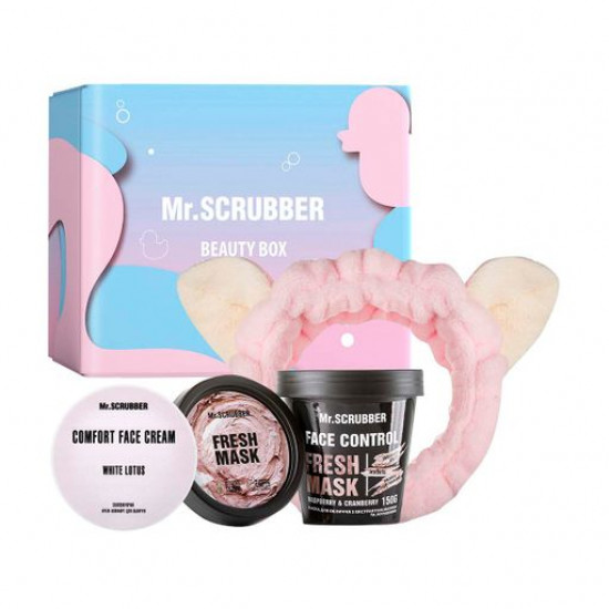 Набір Mr.Scrubber Fresh & Comfort (маска для обличчя, 150 г + крем для обличчя, 30 мл + пов'язка для волосся) Набір Mr.Scrubber Fresh & Comfort (маска для обличчя, 150 г + крем для обличчя, 30 мл + пов'язка для волосся)