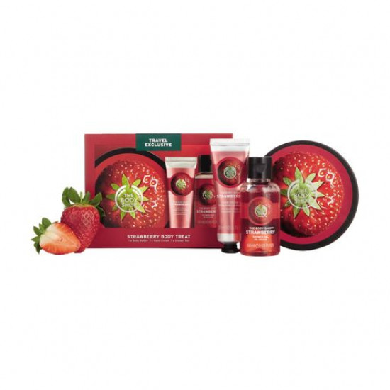 The Body Shop Strawberry Body Treat set Juicy strawberry (hand cream, 30 ml + body oil, 200 ml + shower gel, 60 ml) The Body Shop Strawberry Body Treat set Juicy strawberry (hand cream, 30 ml + body oil, 200 ml + shower gel, 60 ml)