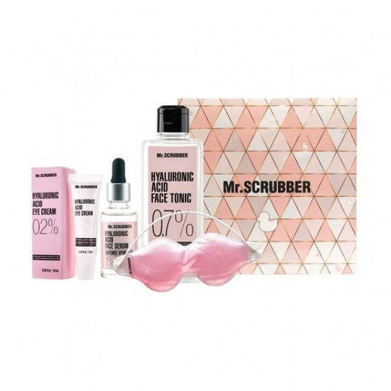 Набір для обличчя Mr.Scrubber Hyaluronic Fresh (сироватка, 30 мл + тонік, 400 мл + крем для шкіри навколо очей, 10 мл + маска для очей, 1 шт) Набір для обличчя Mr.Scrubber Hyaluronic Fresh (сироватка, 30 мл + тонік, 400 мл + крем для шкіри навколо очей, 10 мл + маска для очей, 1 шт)