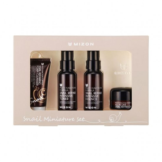Набор для лица с муцином улитки Mizon Snail Miniature Set (пенка, 30 мл + тонер, 50 мл + эссенция, 50 мл + крем для лица, 15 мл)
Набор для лица с муцином улитки Mizon Snail Miniature Set (пенка, 30 мл + тонер, 50 мл + эссенция, 50 мл + крем для лица, 15 мл)