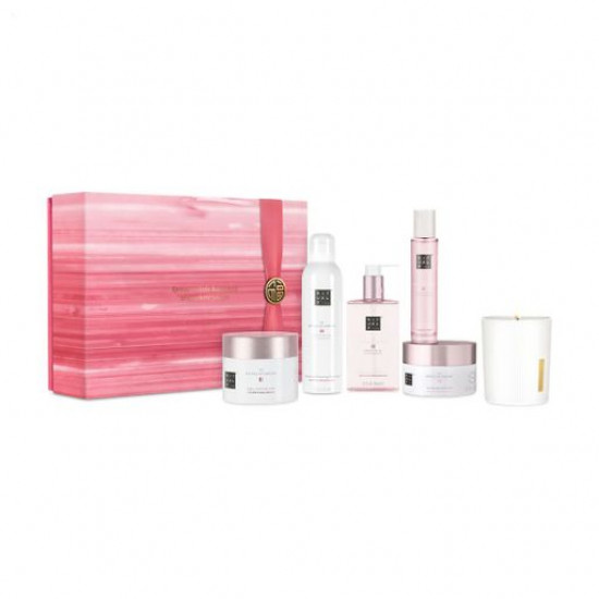 Набор для тела Rituals The Ritual Of Sakura Renewing Ceremony (гель для душа, 200 мл + скраб, 250 г + крем, 200 мл + мист, 50 мл + жидкое мыло, 300 мл + ароматическая свеча, 250 г)
Набор для тела Rituals The Ritual Of Sakura Renewing Ceremony (гель для душа, 200 мл + скраб, 250 г + крем, 200 мл + мист, 50 мл + жидкое мыло, 300 мл + ароматическая свеча, 250 г)