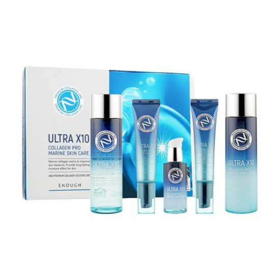 Набор для ухода за лицом Enough Premium Collagen Line Ultra X10 Pro Marine Skin Care, 5 предметов
Набор для ухода за лицом Enough Premium Collagen Line Ultra X10 Pro Marine Skin Care, 5 предметов