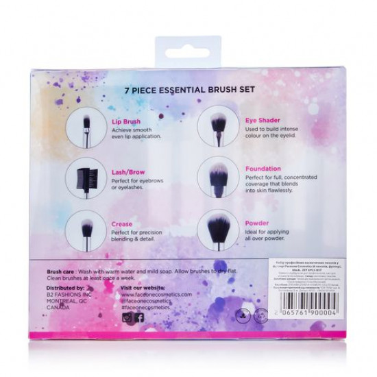A set of brushes for a make-up of Faceone Cosmetics, 6 pieces + a case, Black A set of brushes for a make-up of Faceone Cosmetics, 6 pieces + a case, Black
