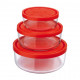 Набор круглых емкостей с крышками Bormioli Rocco Gelo Red (226017S02021990)
Набор круглых емкостей с крышками Bormioli Rocco Gelo Red (226017S02021990)