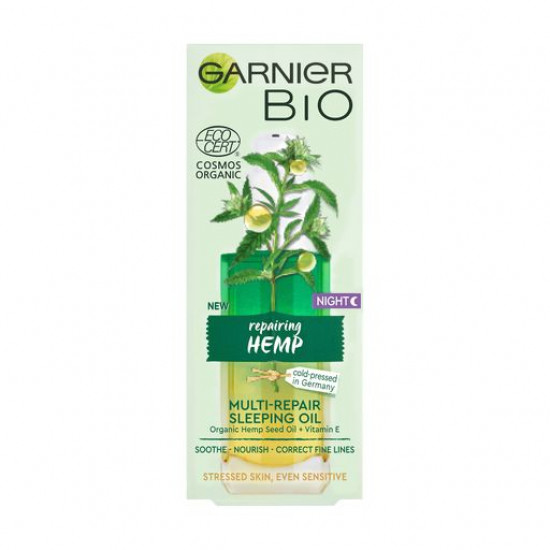 The night restoring oil for sensitive face skin of Garnier BIO Repairing Hemp with essential oil of hemp, 30 ml The night restoring oil for sensitive face skin of Garnier BIO Repairing Hemp with essential oil of hemp, 30 ml
