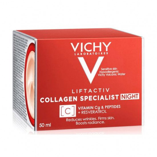 Night anti-aging cream leaving for the person Vichy Liftactiv Collagen Specialist Night Cream with effect of correction of wrinkles, 50 ml Night anti-aging cream leaving for the person Vichy Liftactiv Collagen Specialist Night Cream with effect of correction of wrinkles, 50 ml
