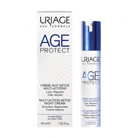 Нічний детокс-крем для обличчя Uriage Age Protect Multi-Action Detox Night Cream Очищення + Корекція зморшок, 40 мл Нічний детокс-крем для обличчя Uriage Age Protect Multi-Action Detox Night Cream Очищення + Корекція зморшок, 40 мл