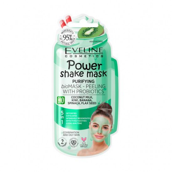 The cleaning biomask peeling for the person Eveline Cosmetics Power Shake Mask with a probiotics, 10 ml The cleaning biomask peeling for the person Eveline Cosmetics Power Shake Mask with a probiotics, 10 ml