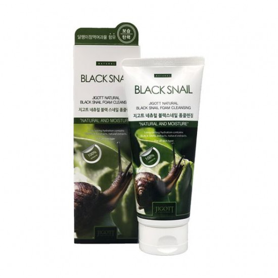 Cleansing foam for washing of Jigott Natural Black SnaiL Foam Cleansing with mutsiny snails, 180 ml Cleansing foam for washing of Jigott Natural Black SnaiL Foam Cleansing with mutsiny snails, 180 ml