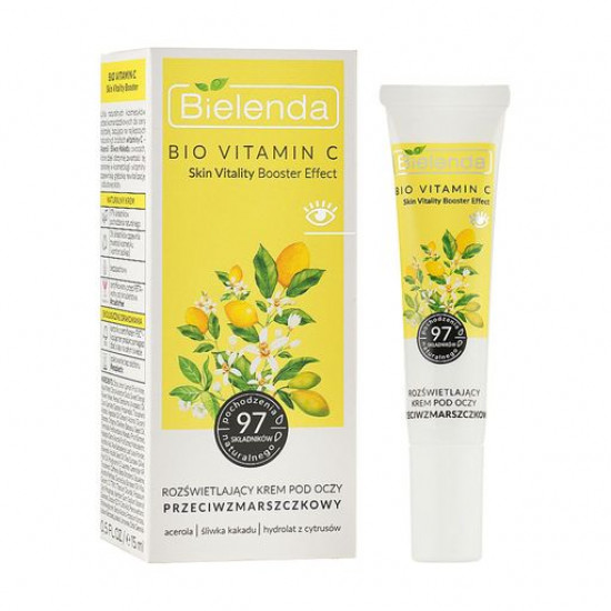 Освітлювальний крем для шкіри навколо очей Bielenda Bio Vitamin C, 15 мл Освітлювальний крем для шкіри навколо очей Bielenda Bio Vitamin C, 15 мл