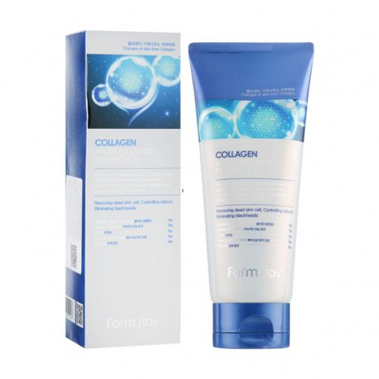 Відлущуючий пілінг-гель для обличчя FarmStay Collagen Water Full Moist Peeling Gel з колагеном, 180 мл Відлущуючий пілінг-гель для обличчя FarmStay Collagen Water Full Moist Peeling Gel з колагеном, 180 мл
