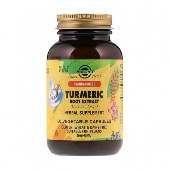 Харчова добавка в капсулах Solgar Turmeric Root Extract Куркума екстракт (корінь), 60 шт Харчова добавка в капсулах Solgar Turmeric Root Extract Куркума екстракт (корінь), 60 шт