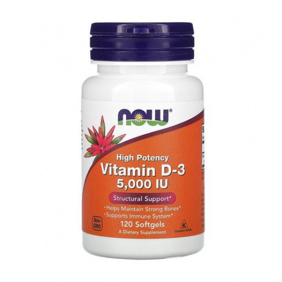 Пищевая добавка витаминны в желатиновых капсулах Now Foods Vitamin D-3 5000 IU, 120 шт
Пищевая добавка витаминны в желатиновых капсулах Now Foods Vitamin D-3 5000 IU, 120 шт