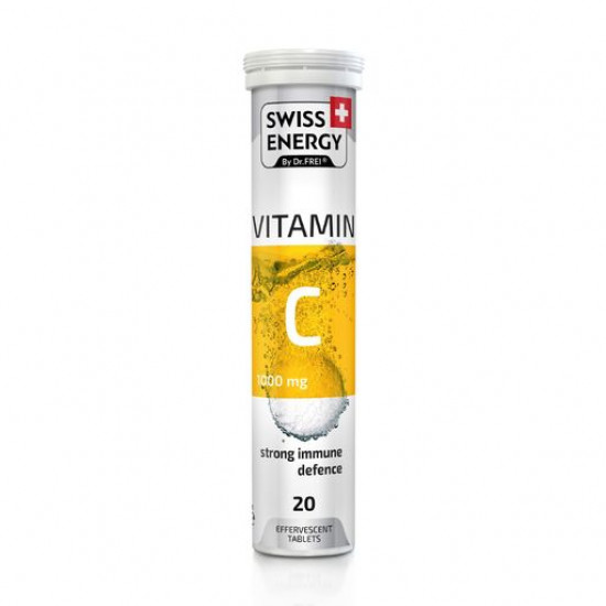 Харчова добавка вітаміни шипучі Swiss Energy Vitamin З 1000 мг, 20 шт Харчова добавка вітаміни шипучі Swiss Energy Vitamin З 1000 мг, 20 шт