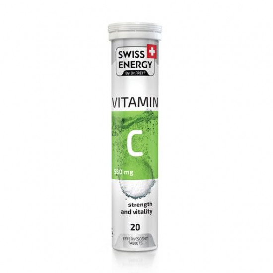 Харчова добавка вітаміни шипучі Swiss Energy Vitamin З 550 мг, 20 шт Харчова добавка вітаміни шипучі Swiss Energy Vitamin З 550 мг, 20 шт
