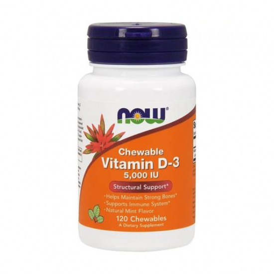 Nutritional supplement vitamins B the Now Foods Vitamin D-3 Vitamin D chewable tablets-3 5000 ME with menthol taste, 120 pieces Nutritional supplement vitamins B the Now Foods Vitamin D-3 Vitamin D chewable tablets-3 5000 ME with menthol taste, 120 pieces
