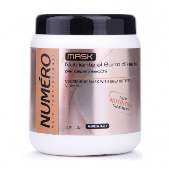 Поживна маска для волосся Brelil Numero Nourishing Mask With Shea Butter з маслом карите, 1000 мл Поживна маска для волосся Brelil Numero Nourishing Mask With Shea Butter з маслом карите, 1000 мл