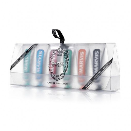 A gift set of the Marvis 6 Flavours Pack toothpastes with 6 different types, 6*25 ml A gift set of the Marvis 6 Flavours Pack toothpastes with 6 different types, 6*25 ml